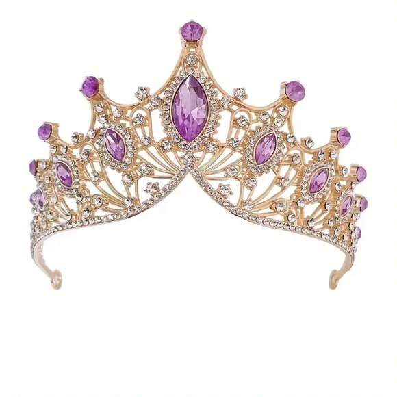 Purple Baroque Style Tiara - Picture 5 of 5